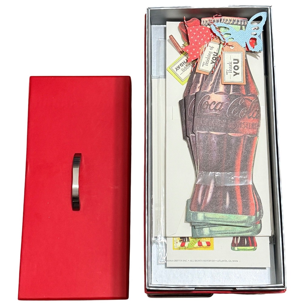 Coca-Cola Anna Griffin Card Kit 24 All Occasion Greeting Cards Red Cooler Box
